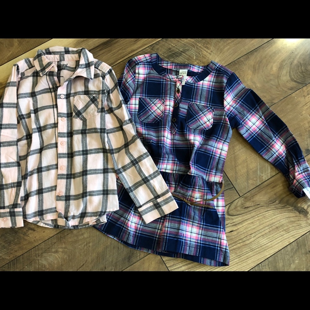 Girls size 6 plaid shirts BRAND NEW